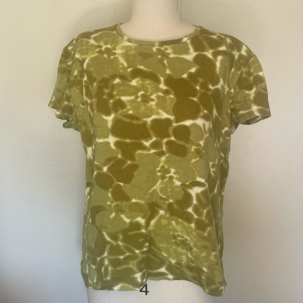 Vintage Joes New York Signiture Green Short Sleeve Water Puddle Print T-Shirt